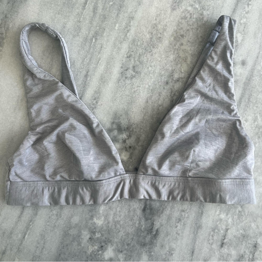 Heather Gray Ripcurl Sporty Swimsuit Top
